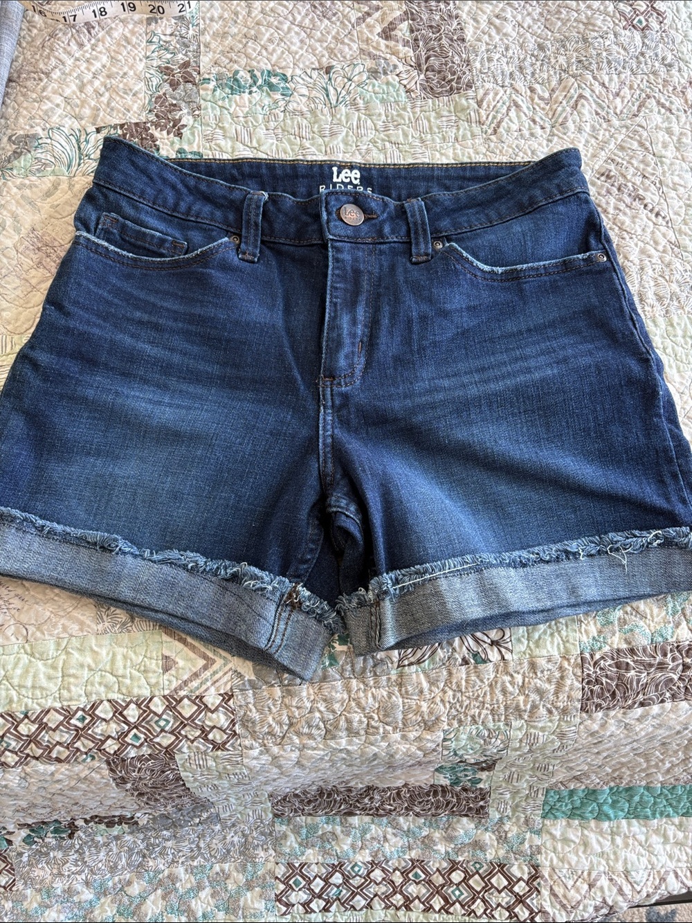 Lee Women's Dark Indigo Rolled Hem Denim Shorts